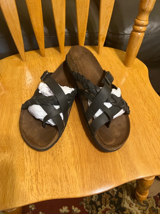 Sonoma Shoes - Sonoma Black Braided Strap Slide Sandals